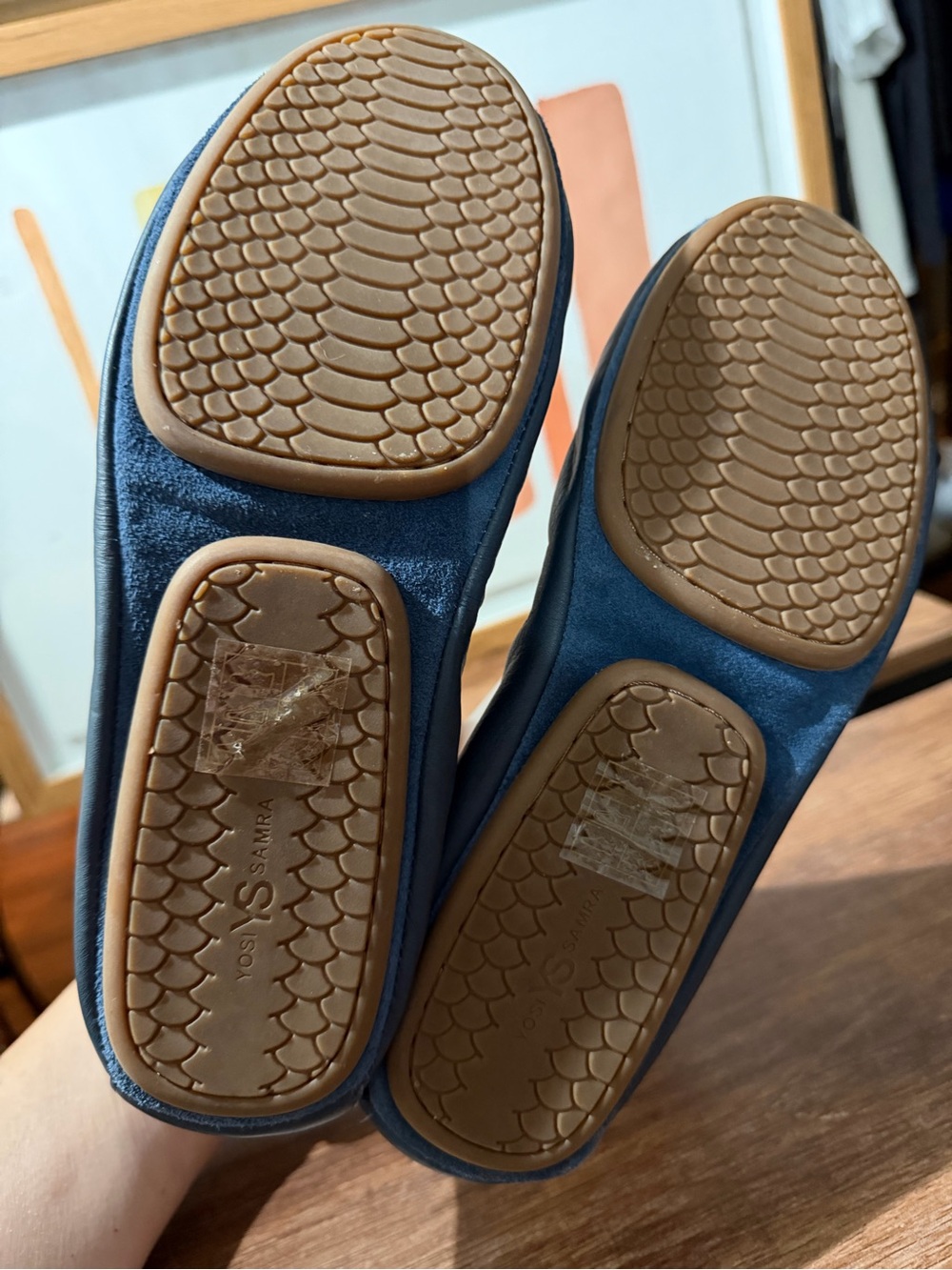 Yosi Samra Samara Foldable Leather Ballet Flat Deep Navy Sz 8 NWOT - Picture 7 of 10